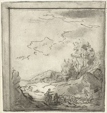 Landscape with rider and Shepherd, Louis Bernard Coclers John Janson, 1756-1817