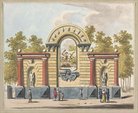 Destruction of the Aristocracy, decoration on the Western Market, 1795, A. Verkerk, Johannes Roelof