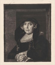 Portrait of an old woman, known as Bayken van Bracht, print maker: Willem Steelink II, Govert