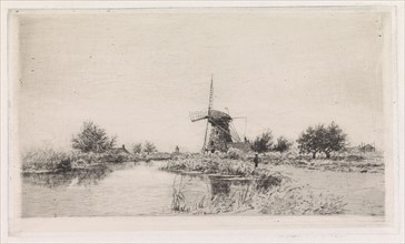 River landscape with mill, Elias Stark, 1890