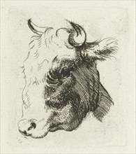 Study Sheet with a cow's head, D. Merrem, 1700-1800