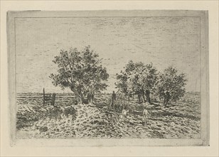 Landscape with shepherd, Jan van Lokhorst, 1847 - 1874