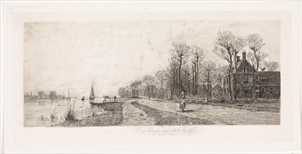 Houses on the Amstel, The Netherlands, print maker: Elias Stark, mar-1887