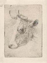 Head of a bull, Dirk van Oosterhoudt, 1766 - 1830