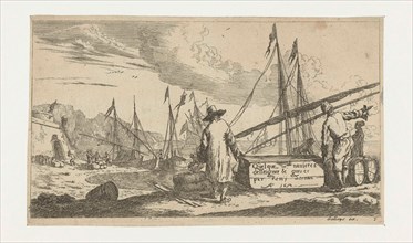 Port on the Mediterranean coast, print maker: Reinier Nooms, Pierre Gallays, 1652 and/or 1702 -