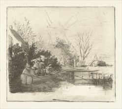 Anglers at a river, Henry Pauw van Wieldrecht, 1910