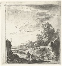 Landscape with rider and shepherd, Louis Bernard Coclers, Johannes Janson, 1756 - 1817