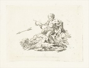 Vignette with Amor firing an arrow, Willem Bilderdijk, 1766 - 1831