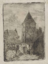 Square tower in Culemborg, The Netherlands, Jan Weissenbruch, 1850