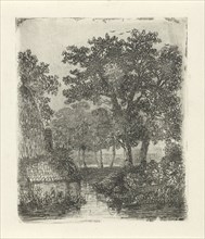 Wooded area with streams, Hermanus Jan Hendrik van Rijkelijkhuysen, 1823 - 1883