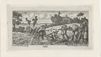 Landscape with sheaves, Joseph Hartogensis, Charles Rochussen, 1856