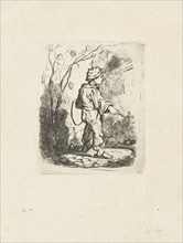 Little boy with hoop, Willem Cornelis van Dijk, 1856