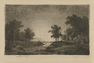 Landscape with Figures near a bridge, Remigius Adrianus Haanen, 1849