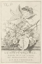 Flower Study with butterfly, Willem van Leen, 1801