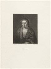 Portrait of a woman with pearl earrings, print maker: Lambertus Antonius Claessens, Rembrandt