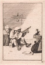Farmer plays the lute, David Teniers II, Anonymous, 1626-1740