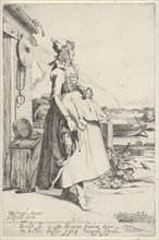 Girl from Hoorn, sideways, The Netherlands, Gillis van Scheyndel (I), Clement de Jonghe, 1645 -