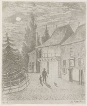 Koppelpoort Amersfoort moonlight, Christiaan Wilhelmus Moorrees, 1811 - 1867