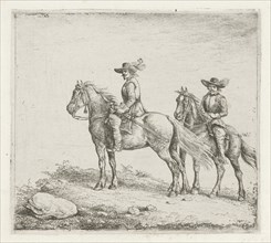 Two riders on reconnaissance, Christiaan Wilhelmus Moorrees, 1811 - 1867
