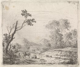 Mountainous landscape with grazing cattle, Johannes Christiaan Janson, 1778 - 1823
