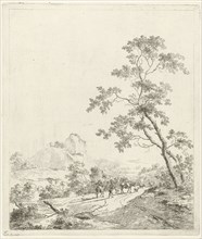 Mountainous landscape with shepherd and shepherdess, Johannes Janson, 1761 - 1784