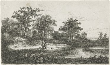 Two hunters in a fen, Hermanus Jan Hendrik van Rijkelijkhuysen, 1857