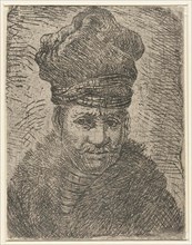 Bust of a man with a Polish hat. Anonymous, Jan Gillisz. van Vliet, Rembrandt Harmensz. van Rijn,