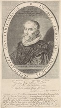 Portrait of the Amsterdam theologian Jacobus Laurentius, print maker: Theodor Matham (mentioned on
