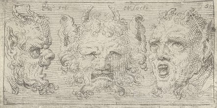 Three masks with horns, Pieter Feddes van Harlingen, 1611