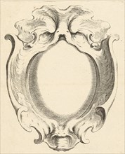 Vertical lobe oval cartouche with large compartment, Johannes Lutma (II), c. 1653 - c. 1655