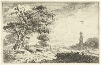 Church tower in sands, Hermanus van Brussel, c. 1800 - in or before 1815