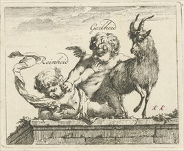 Battle between Purity and horniness, Arnold Houbraken, 1710 - 1719