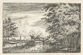 Landscape with hunter and dog, possibly Nicolaas Albrecht, 1760 - 1771
