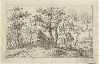 Landscape with two farms, Gerrit Jan MichaÃ«lis, 1785 - 1857