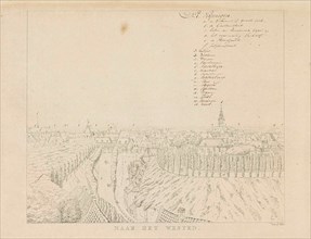 View of the western city of Nijmegen, The Netherlands, print maker: Derk Anthony van de Wart, 1815