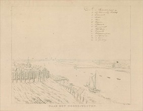 View of the Valkhof and Waal northwest of Nijmegen, Derk Anthony van de Wart, 1815 - 1824