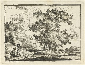 Landscape with resting couple, Chrétien Dubois, 1780 - 1837