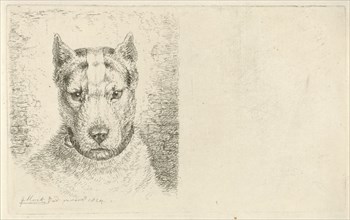 Dogs head with collar, Johannes Mock, 1824