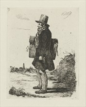 Portrait of the painter and printmaker Hermanus Jan Hendrik Rijkelijkhuizen, standing in a