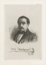 Self Portrait of Joseph Hartogensis, print maker: Joseph Hartogensis, 1857