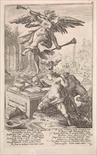Allegory of Fame and History, Anonymous, Hendrick Goltzius, Franco Estius, 1645 - 1706