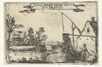 Farm near a channel, Esaias van de Velde, 1615