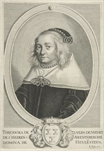 Portrait of Theodora van Zuylen van Nijevelt, print maker: Reinier van Persijn, 1623 - 1668