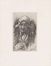 Peasant woman with folded hands, Elchanon Verveer, 1836-1900