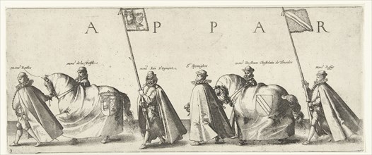 Funeral procession of William of Orange, page 3, Hendrick Goltzius, Willem Janszoon Blaeu, 1584