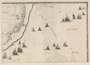 Map of the North Sea and the coast of Holland, Jacob Quack, 1665