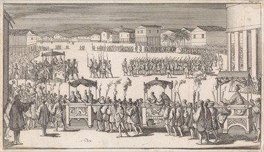 Grand parade to mark the arrival of Captain Charles Swan in Mindanao, Island in Philippines, print