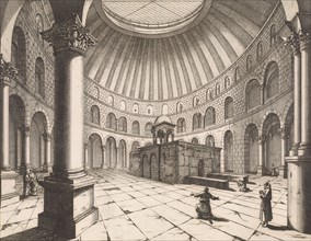 Interior of the Holy Sepulchre in Jerusalem Israel, Jan Luyken, 1698