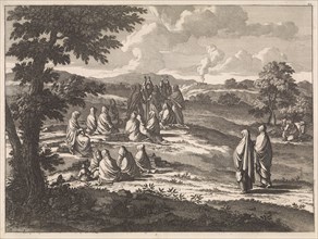 Women Ramla grieving at a grave, Jan Luyken, 1698