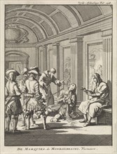 Marquis Giovanni Monaldeschi murdered in the palace of Fontainebleau, 1657, Jan Luyken, Jan Claesz